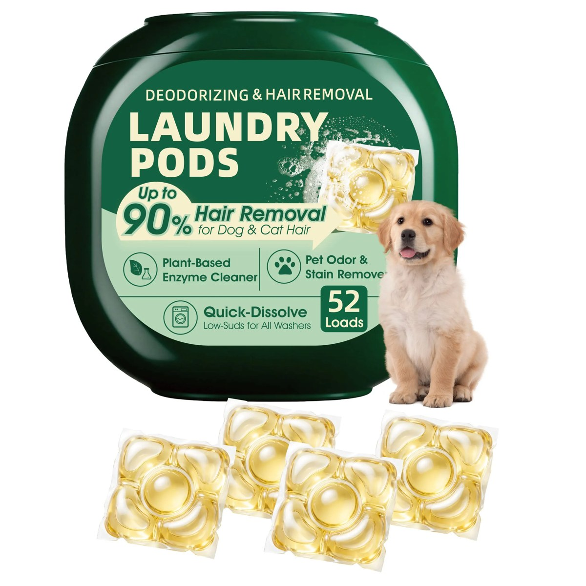 FurFree pet hair laundry pods tub with pods