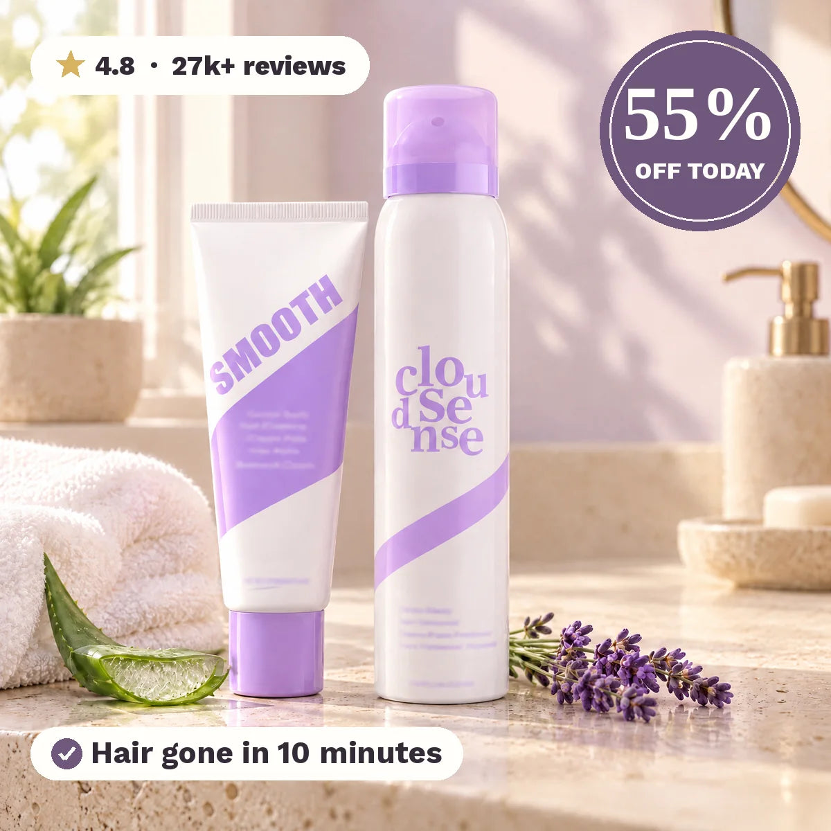 Silkform foam spray and smooth cream, 55% off