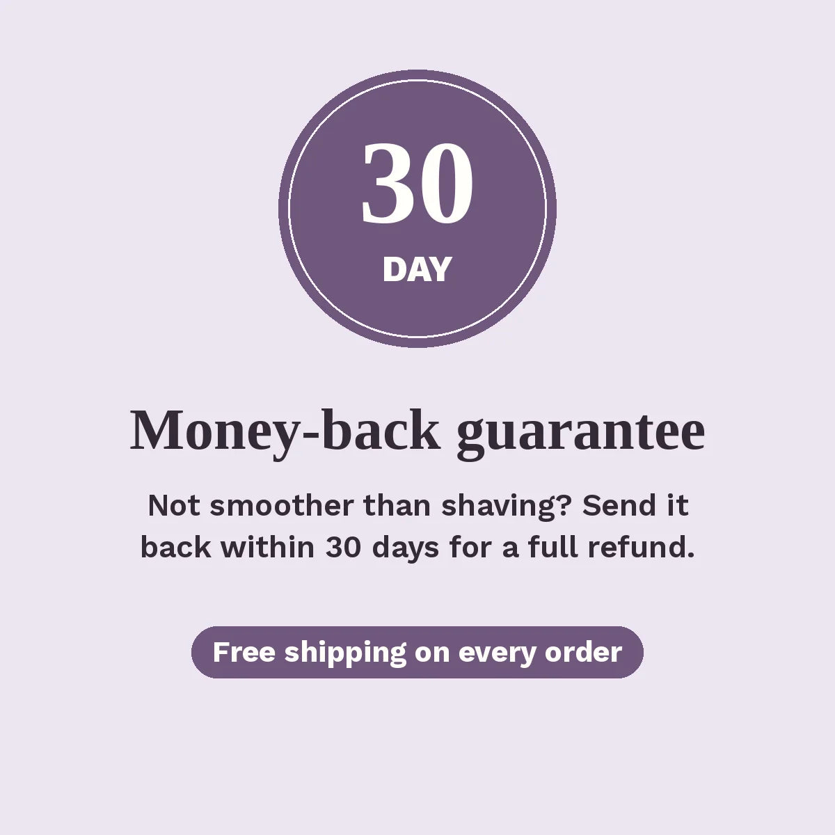 30-day money-back guarantee and free shipping